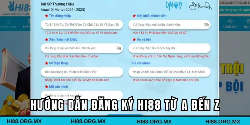 Hướng dẫn đăng ký Hi88 từ A đến Z