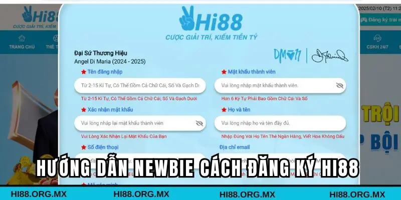 Hướng dẫn newbie cách thức đăng ký Hi88